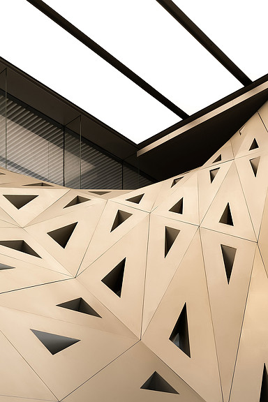 A close-up of a building.